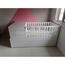 Cargar imagen en el visor de la galería, Cuna convertible a cama twin con axuliar